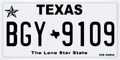 TX license plate BGY9109