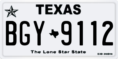 TX license plate BGY9112