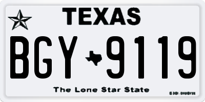 TX license plate BGY9119