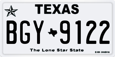 TX license plate BGY9122