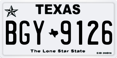 TX license plate BGY9126