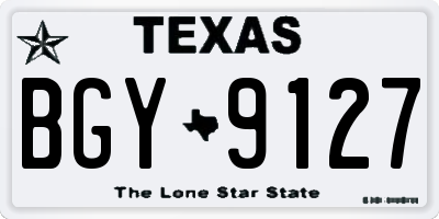 TX license plate BGY9127