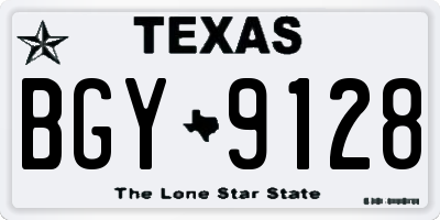 TX license plate BGY9128
