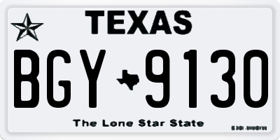 TX license plate BGY9130