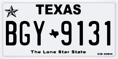 TX license plate BGY9131