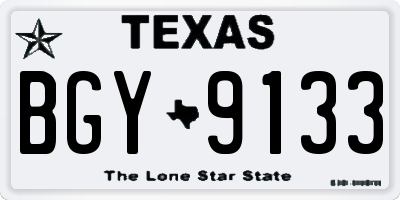 TX license plate BGY9133