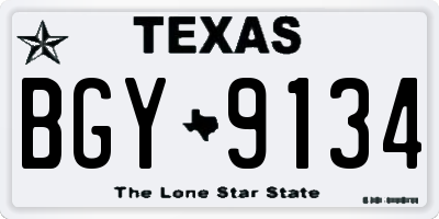 TX license plate BGY9134