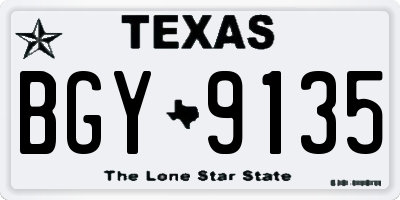 TX license plate BGY9135