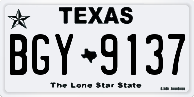 TX license plate BGY9137