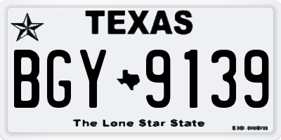 TX license plate BGY9139