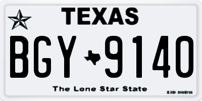 TX license plate BGY9140
