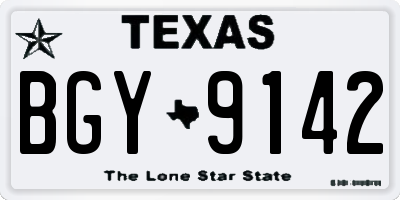 TX license plate BGY9142
