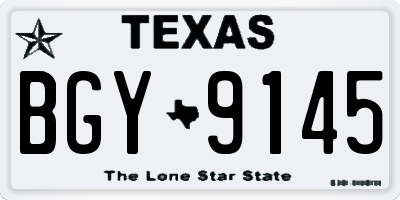 TX license plate BGY9145