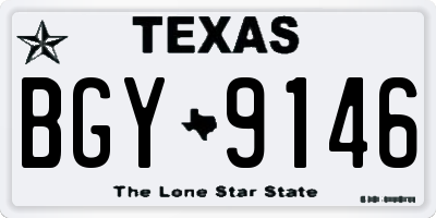 TX license plate BGY9146