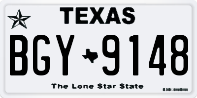 TX license plate BGY9148