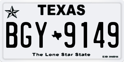 TX license plate BGY9149