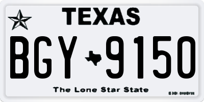 TX license plate BGY9150