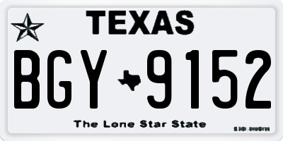 TX license plate BGY9152