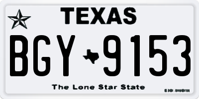 TX license plate BGY9153