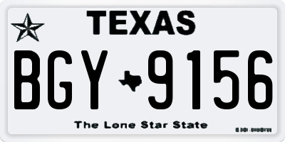 TX license plate BGY9156