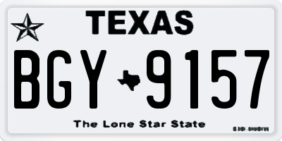 TX license plate BGY9157