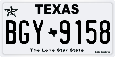 TX license plate BGY9158