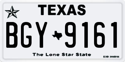 TX license plate BGY9161