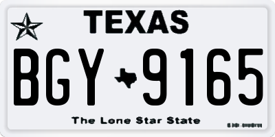 TX license plate BGY9165