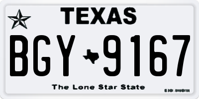 TX license plate BGY9167