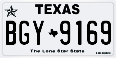 TX license plate BGY9169