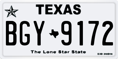 TX license plate BGY9172