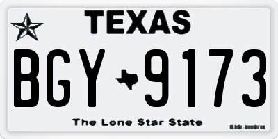 TX license plate BGY9173
