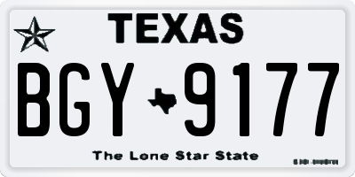 TX license plate BGY9177