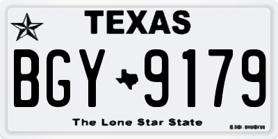 TX license plate BGY9179