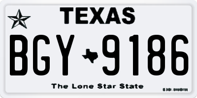 TX license plate BGY9186