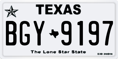TX license plate BGY9197