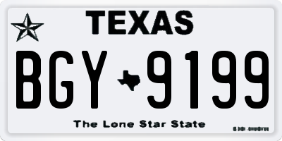 TX license plate BGY9199