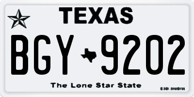 TX license plate BGY9202
