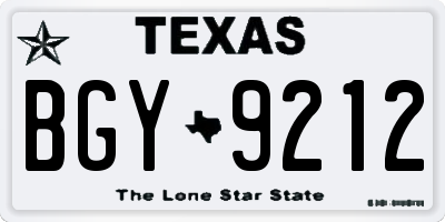 TX license plate BGY9212