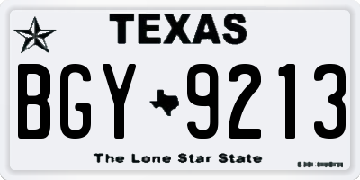 TX license plate BGY9213