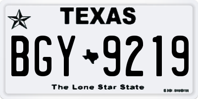 TX license plate BGY9219