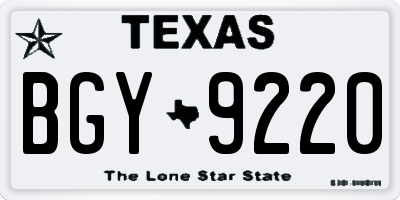 TX license plate BGY9220
