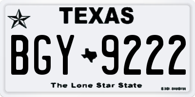 TX license plate BGY9222
