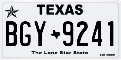 TX license plate BGY9241