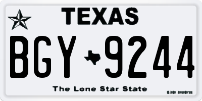 TX license plate BGY9244