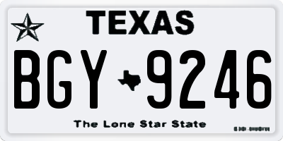 TX license plate BGY9246