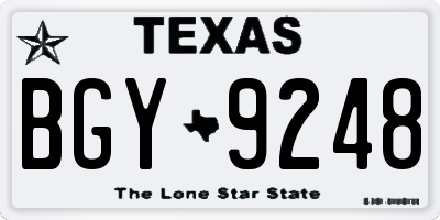 TX license plate BGY9248