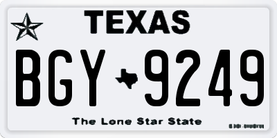 TX license plate BGY9249