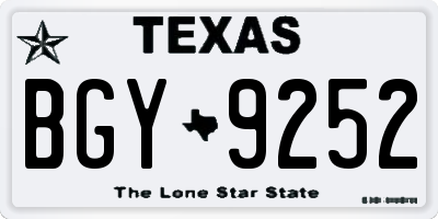 TX license plate BGY9252