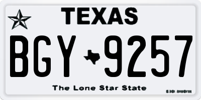 TX license plate BGY9257